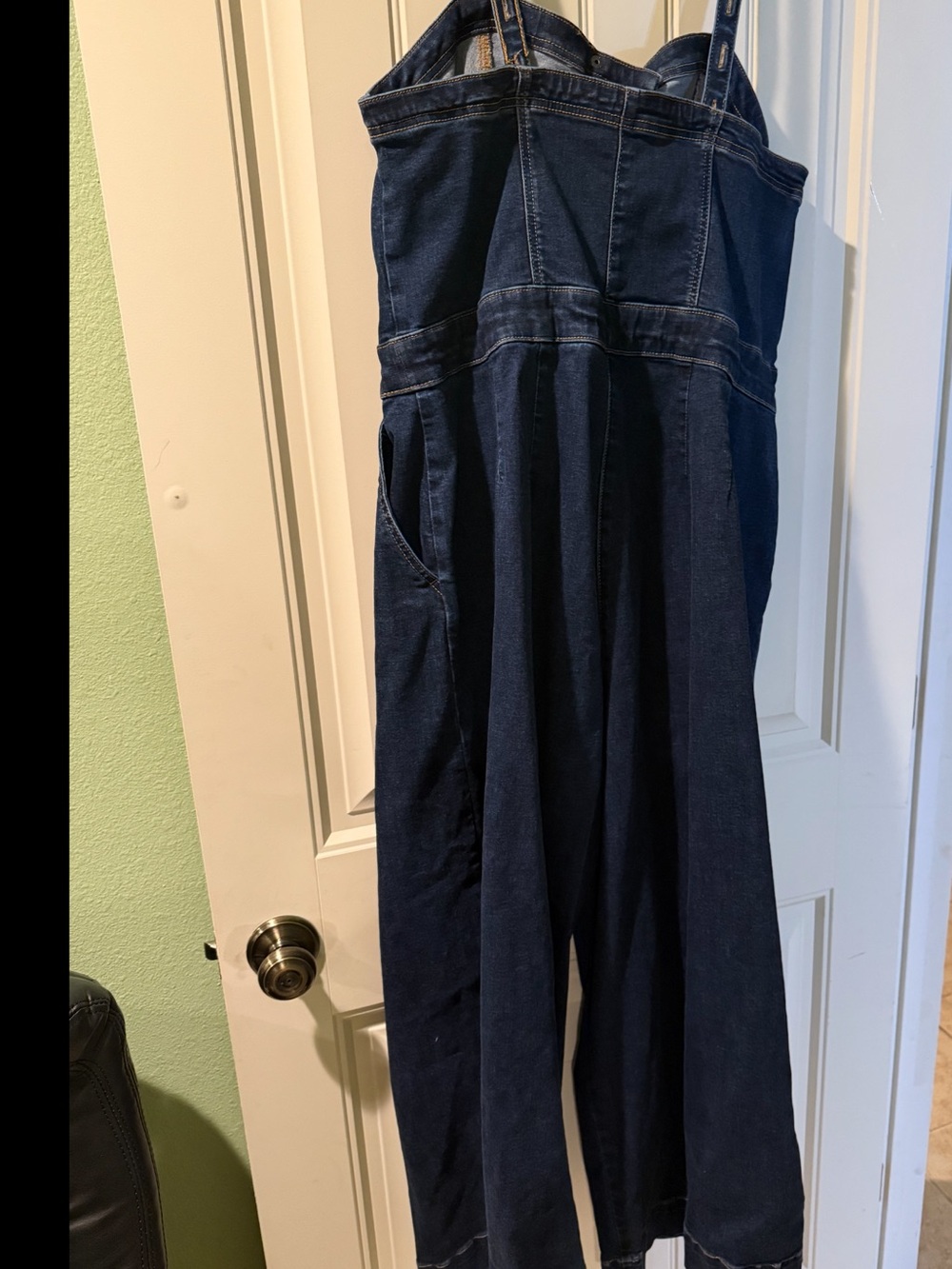 torrid Dark Indigo Denim Wide-Leg Jumpsuit - Picture 2 of 3